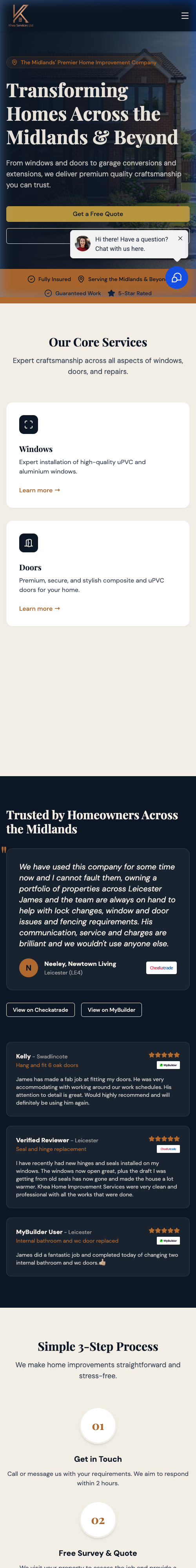 Khea Services actual mobile site